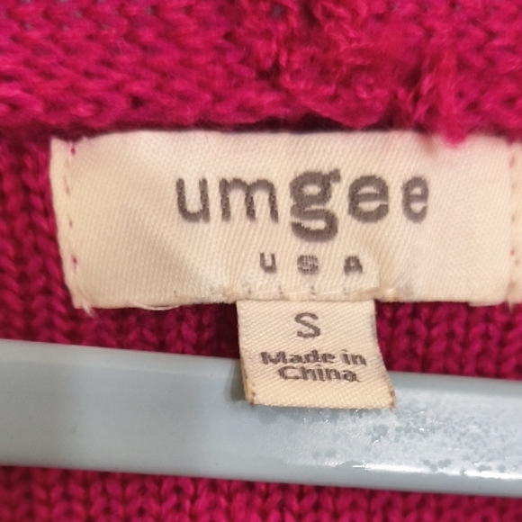 Umgee Oversized Deep Pink V-Neck Sweater Cozy small Leggings Athlesiure - Picture 3 of 10